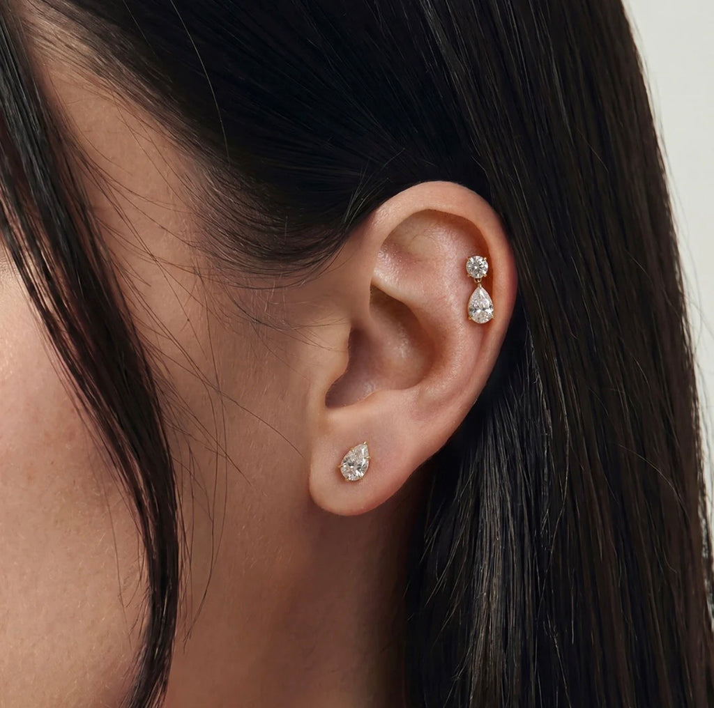 1.3CT LAB-GROWN DIAMOND PEAR-CUT STUD EARRINGS