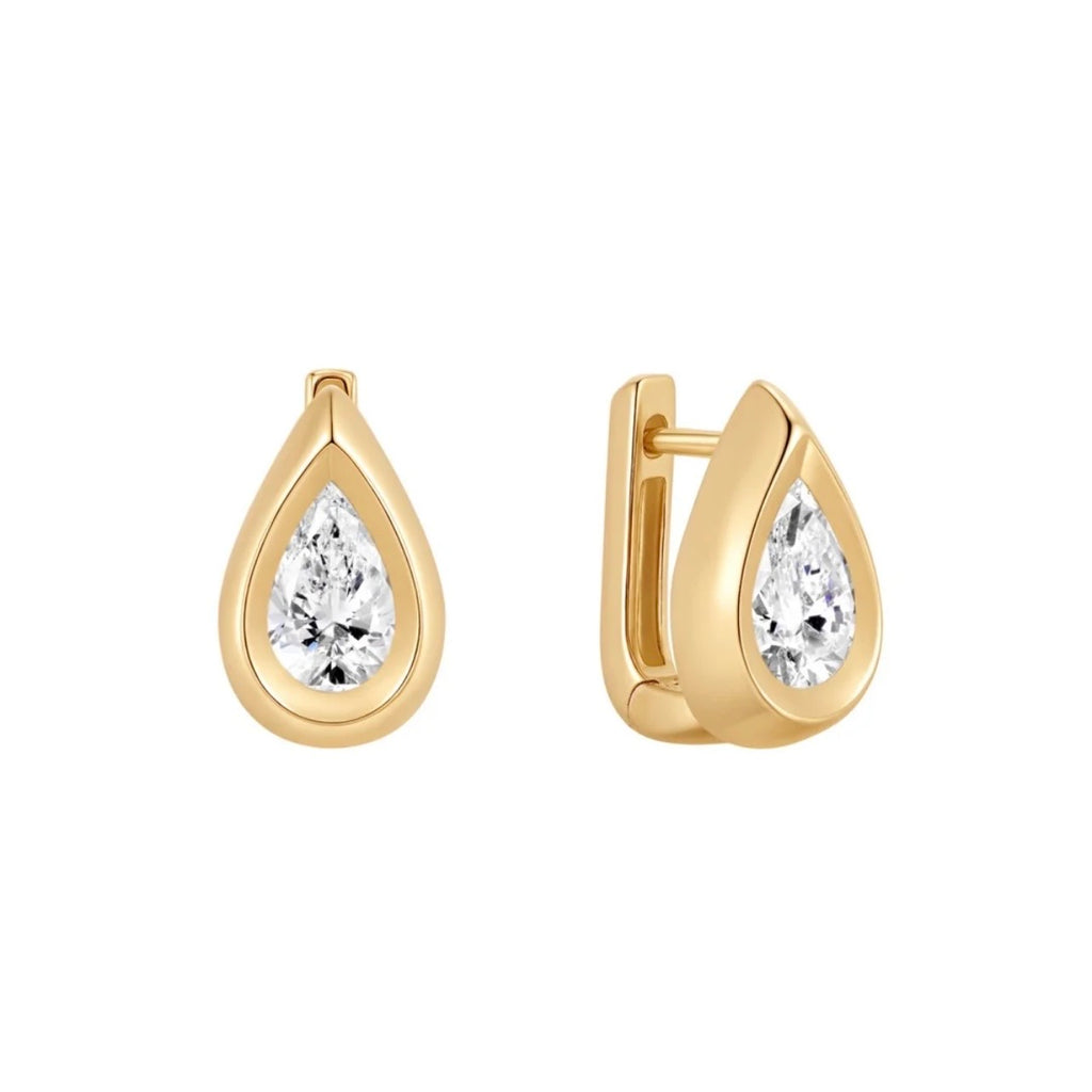 PEAR-SHAPED LAB-GROWN DIAMOND BEZEL STUD EARRINGS