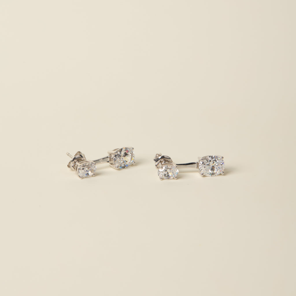 Double Oval-Cut Stud Earrings