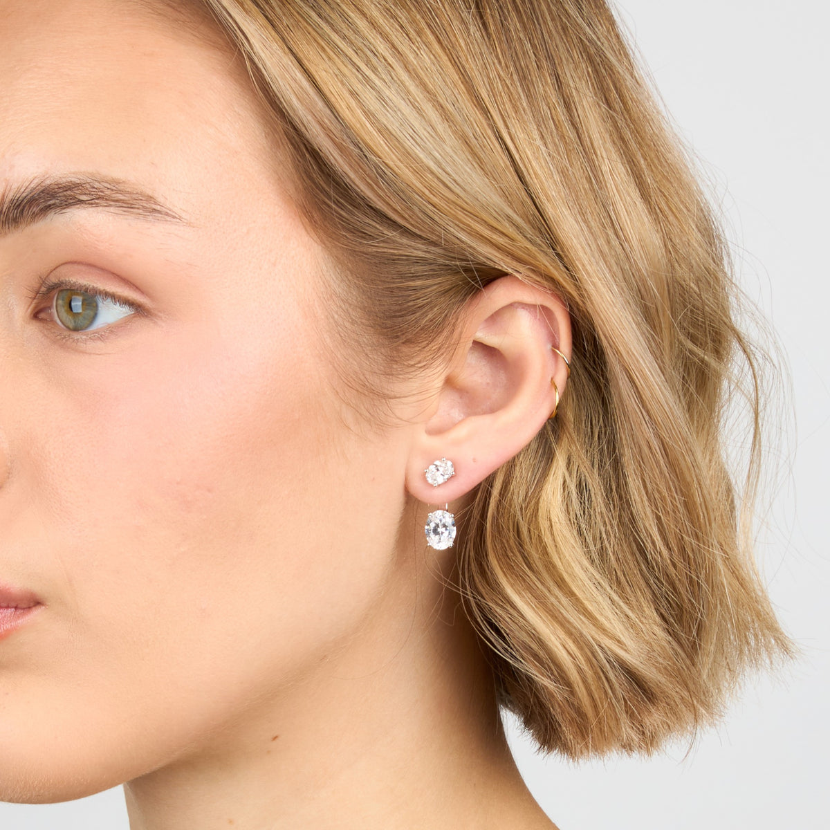 Double Oval-Cut Stud Earrings